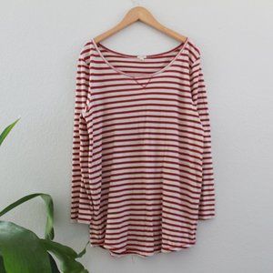 J. Crew Red and White Striped T-Shirt